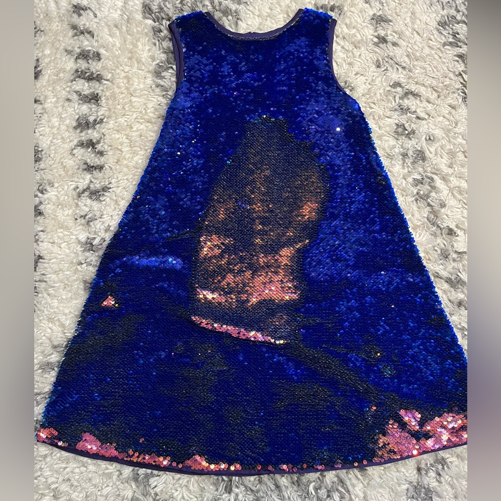 Mini Boden flip sequined dress size 8-9yrs.
